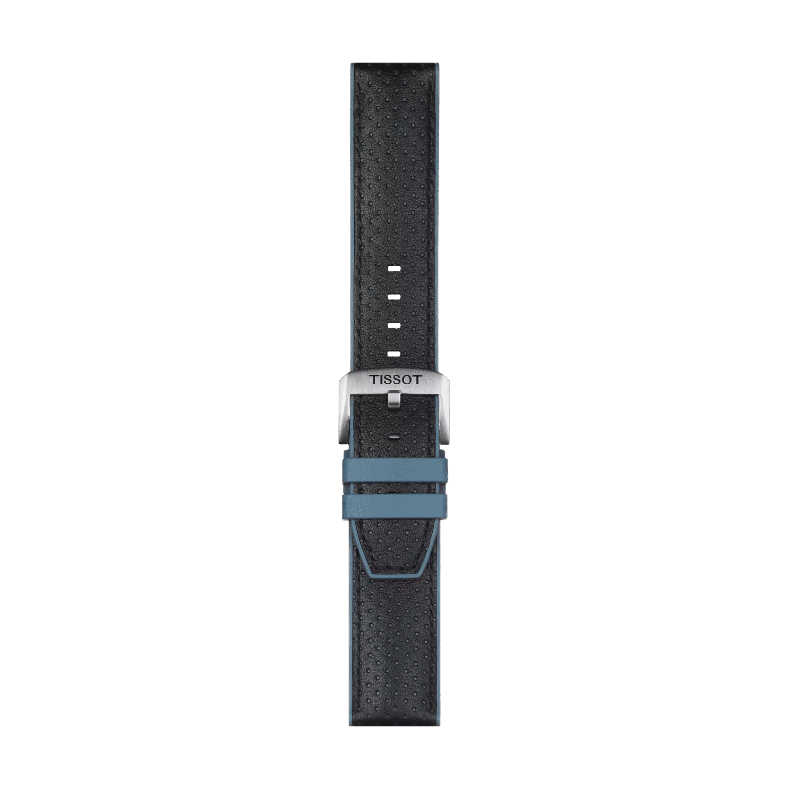 Tissot mavi deri ve kauçuk kayış boynuz aralığı 22 mm