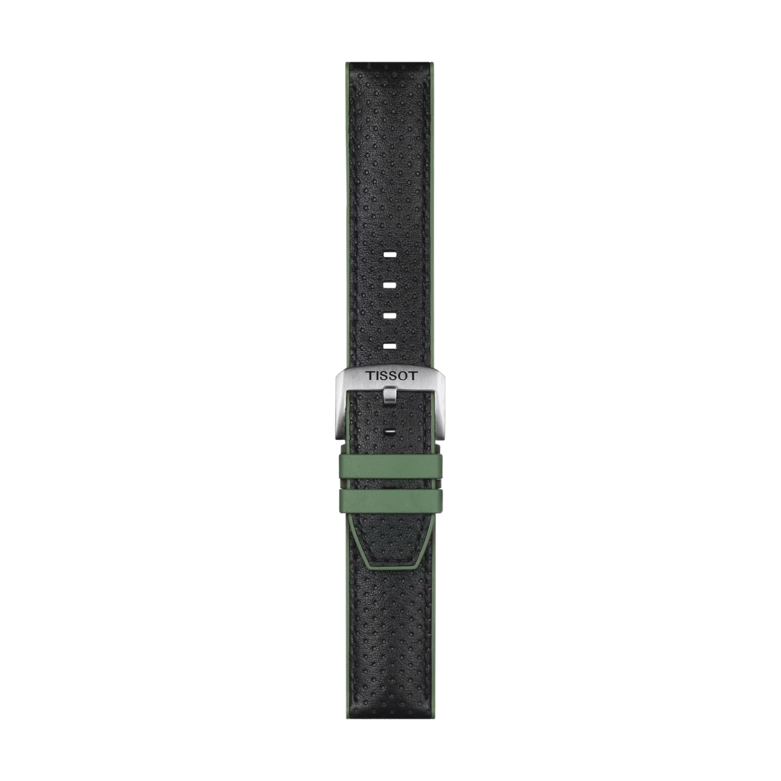 Tissot yeşil deri ve kauçuk kayış boynuz aralığı 22 mm