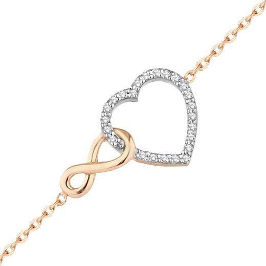 0.11 Karat Pırlanta Heart Bileklik