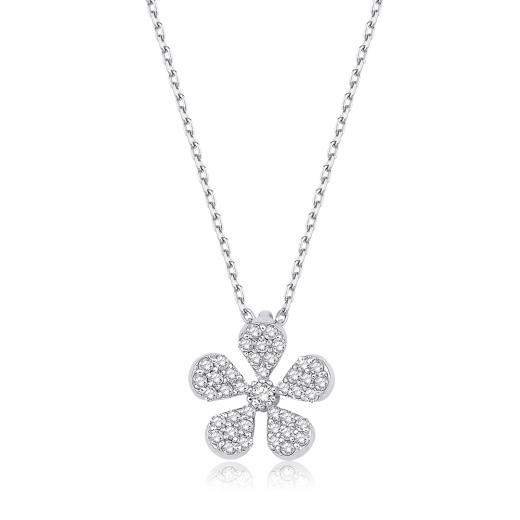 0.19 ct. Diamond Flower Necklace